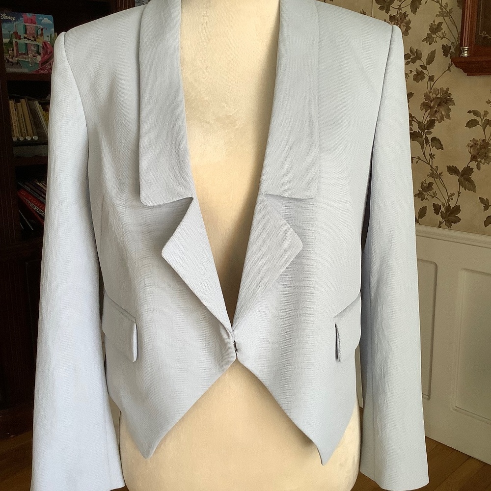 Rebecca Minkoff Cropped Baby Blue Jacket Size 6